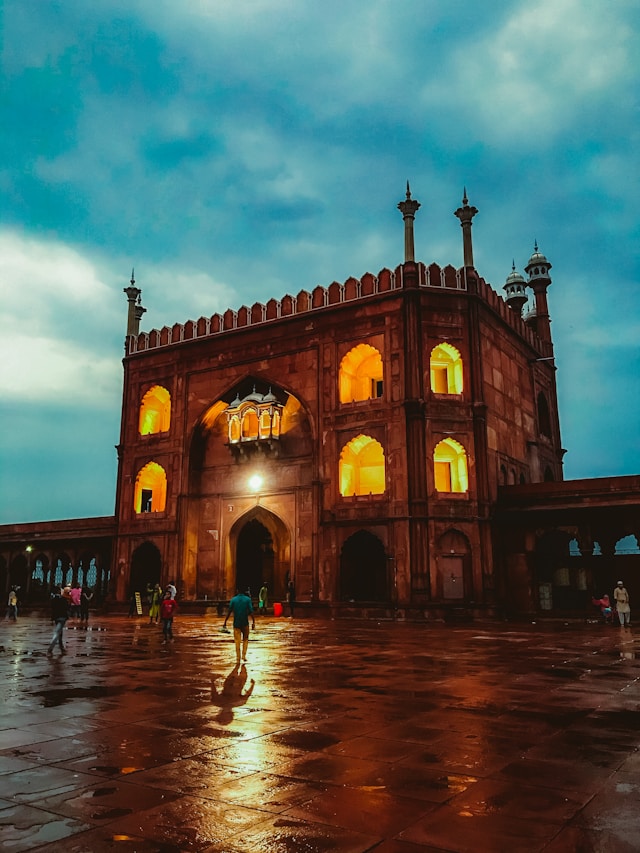 Jama Masjid during monsoon rain in Delhi