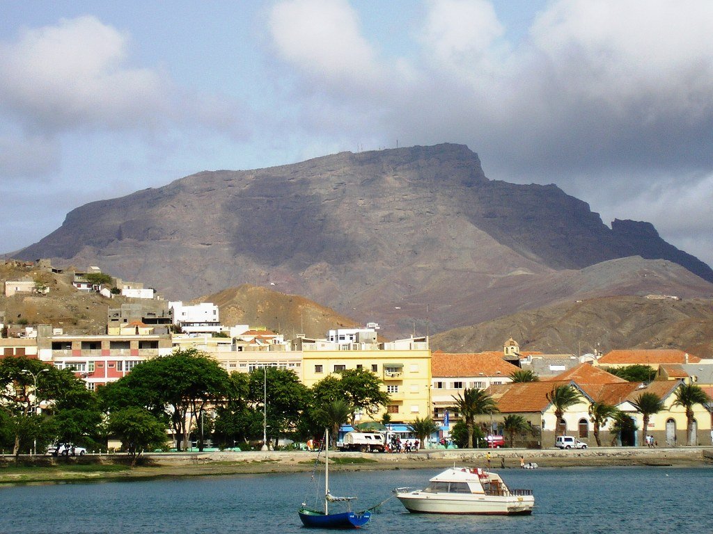 View from Monte Verde toward Mindelo and the volcanic landscape of São Vicente, Cape Verde