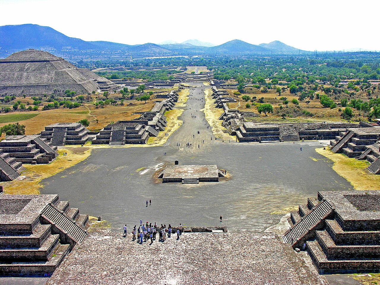Pyramid of the Sun at Teotihuacan with Avenue of the Dead in foreground