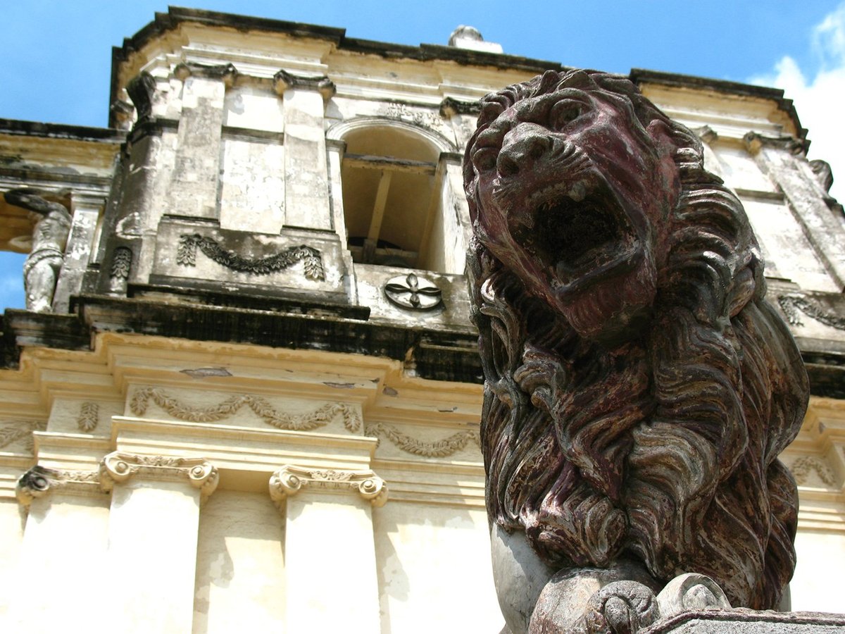 White facade of León Cathedral in León, Nicaragua, a UNESCO World Heritage Site
