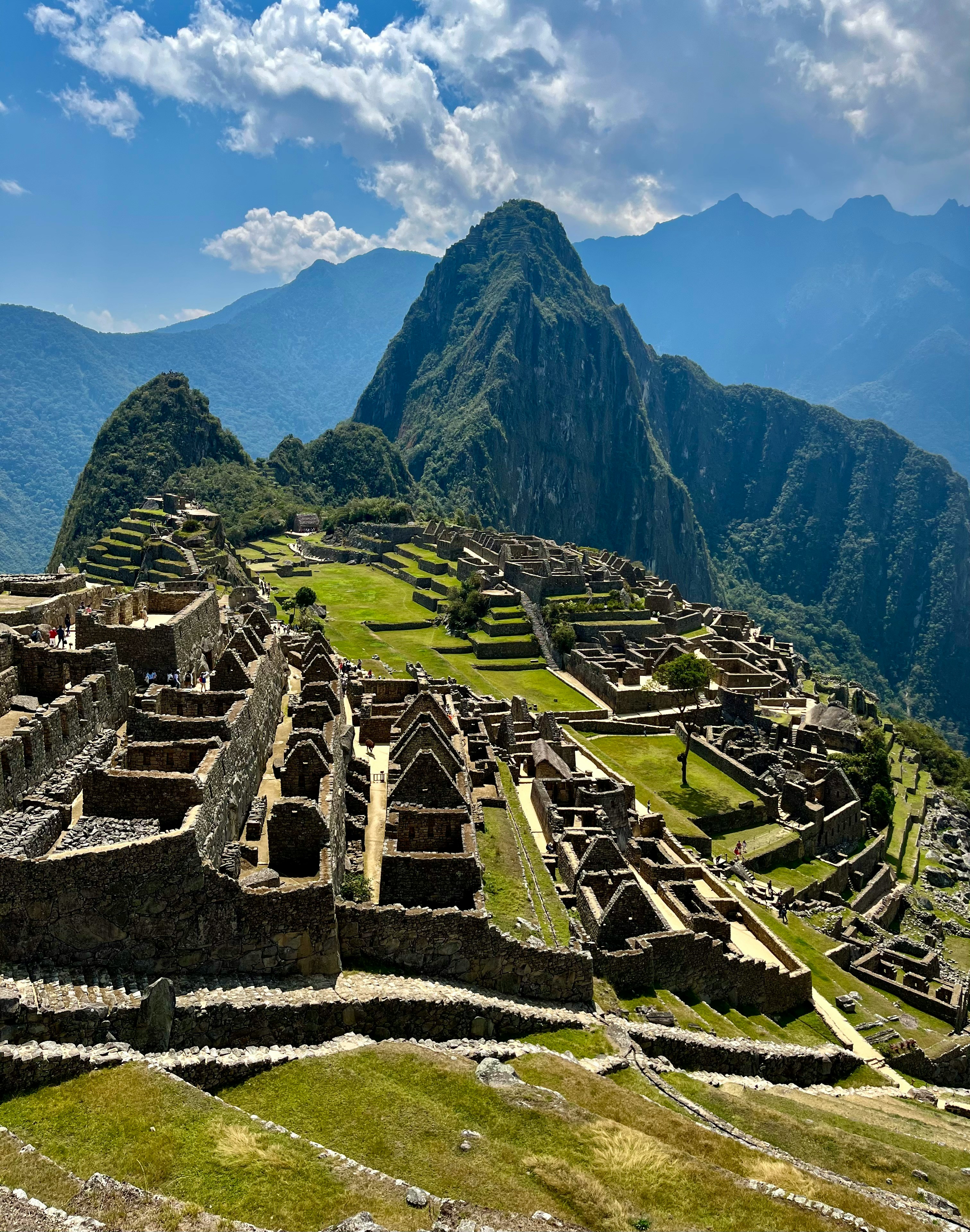 Machu Picchu terraces and mountains in Peru