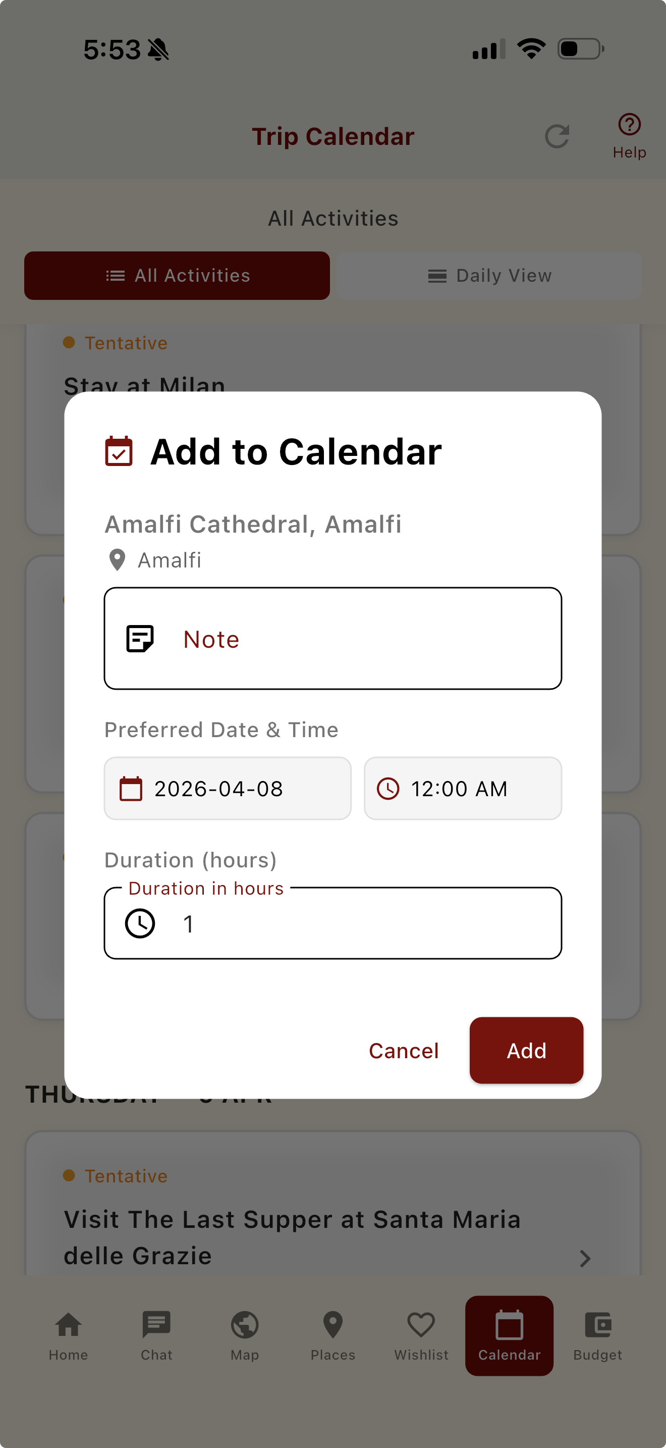 Add to calendar